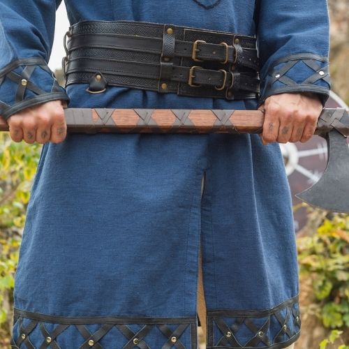 breiter Wikinger Gürtel schwarz